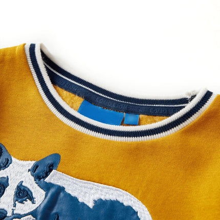 Sweatshirt til børn str. 128 okkergul