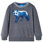 Sweatshirt til børn str. 104 blåmeleret