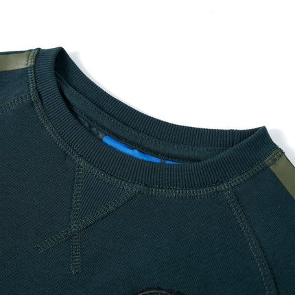 Sweatshirt til børn mosgrøn str. 128