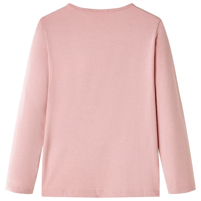 Langærmet T-shirt til børn str. 104 lyserød
