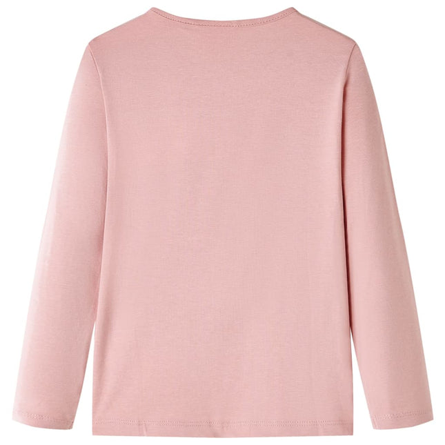 Langærmet T-shirt til børn str. 116 lyserød