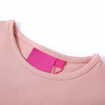 Langærmet T-shirt til børn str. 116 lyserød