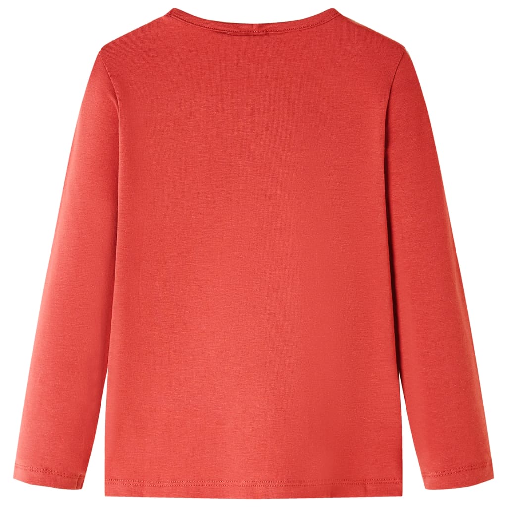 Langærmet T-shirt til børn str. 92 rød