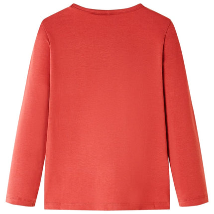 Langærmet T-shirt til børn str. 104 rød