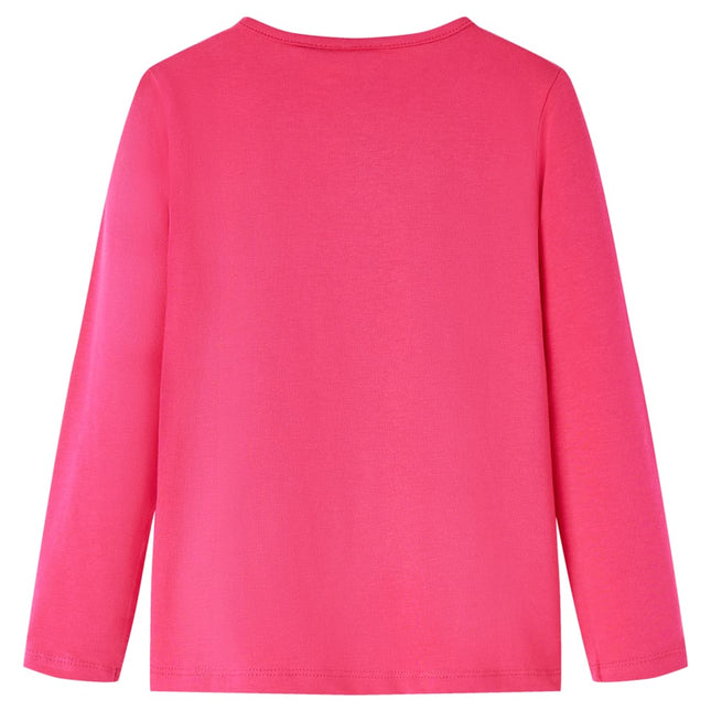 Langærmet T-shirt til børn str. 104 pink