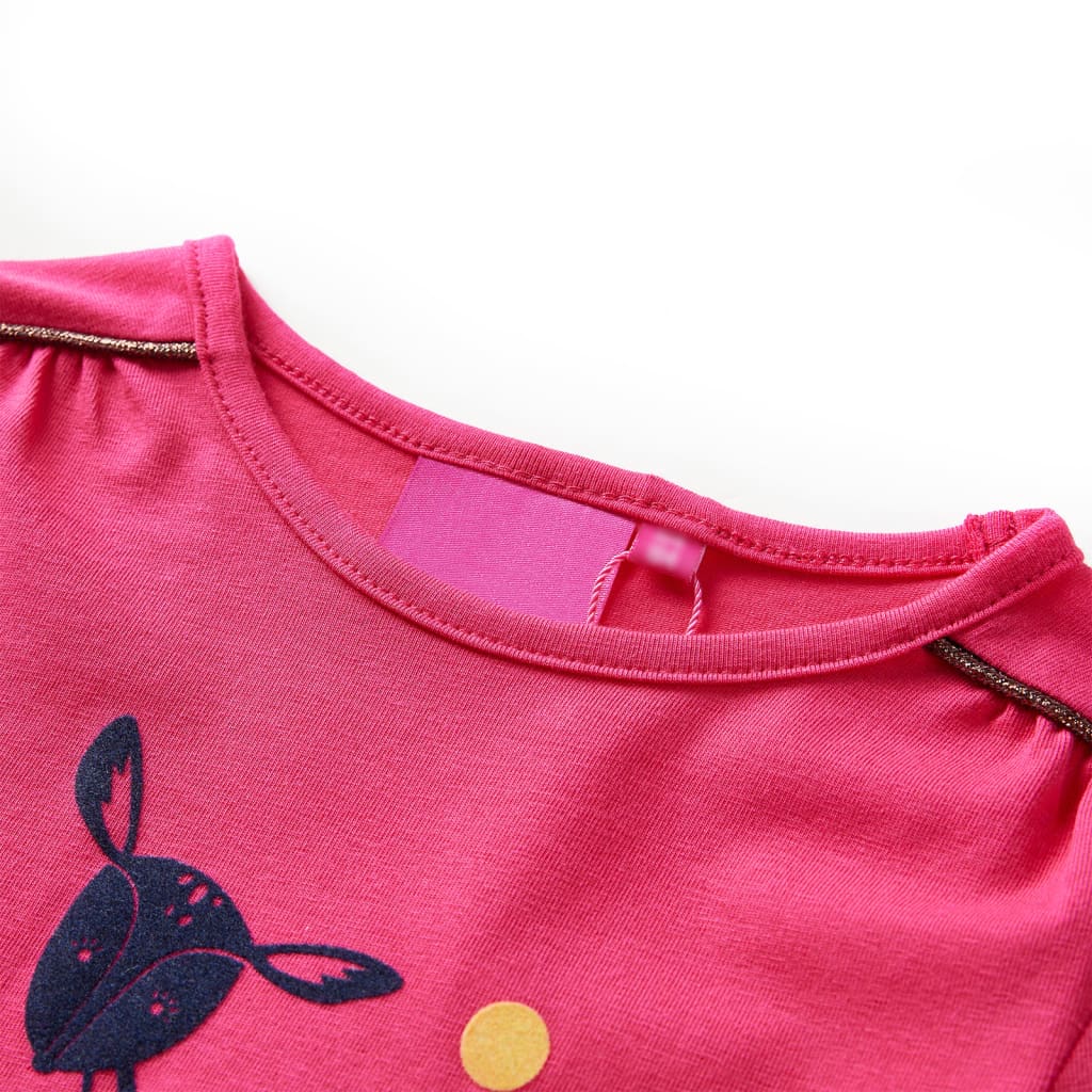 Langærmet T-shirt til børn str. 116 pink