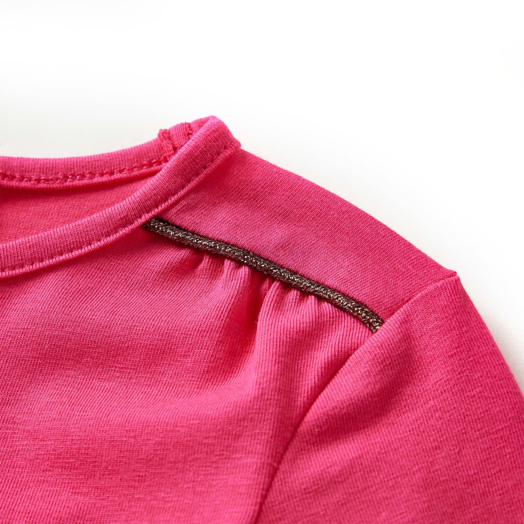 Langærmet T-shirt til børn str. 116 pink