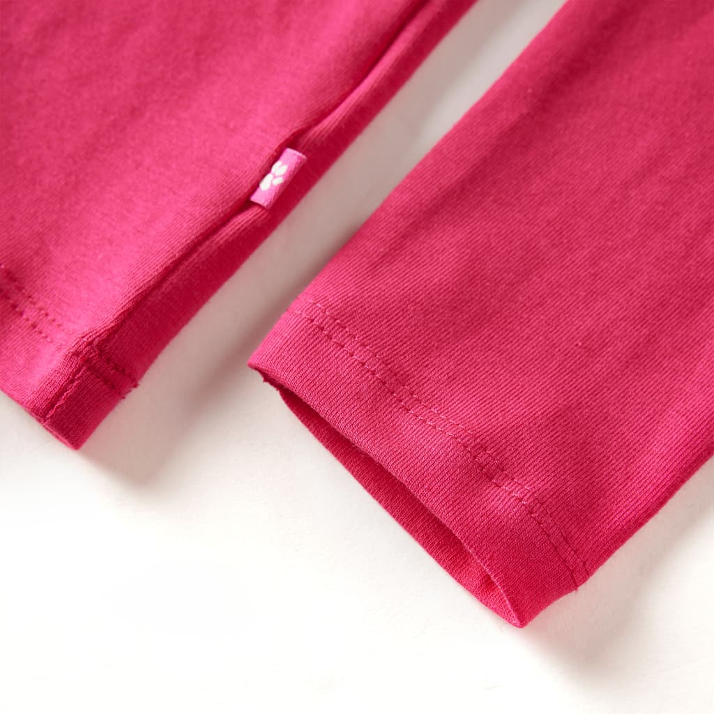 Langærmet T-shirt til børn str. 116 pink