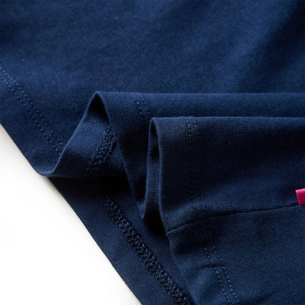 Langærmet T-shirt til børn str. 140 marineblå