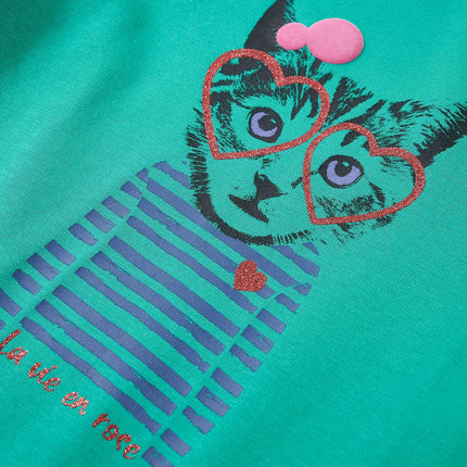 Langærmet T-shirt til børn str. 104 cm lysegrøn