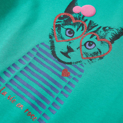 Langærmet T-shirt til børn str. 116 cm lysegrøn