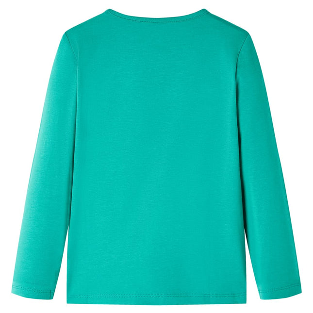 Langærmet T-shirt til børn str. 128 cm lysegrøn