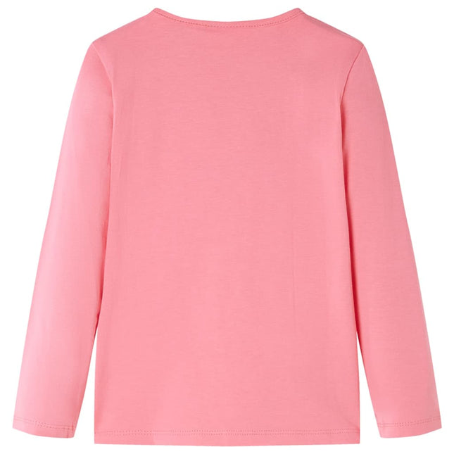 Langærmet T-shirt til børn str. 116 lyserød