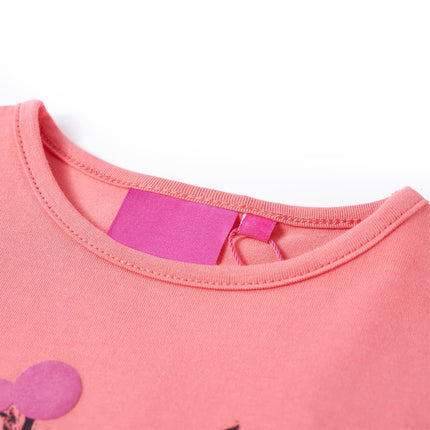 Langærmet T-shirt til børn str. 128 lyserød