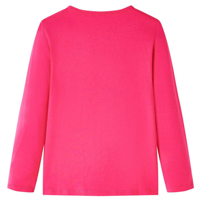 Langærmet T-shirt til børn str. 104 pink