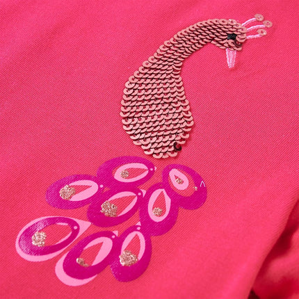 Langærmet T-shirt til børn str. 116 pink
