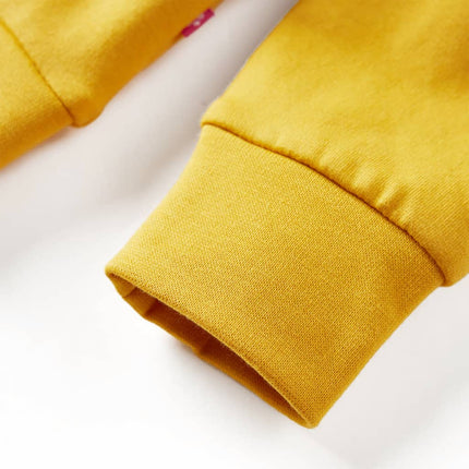 Sweatshirt til børn str. 128 okkerfarvet