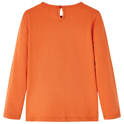 Langærmet T-shirt til børn str. 92 cm orange