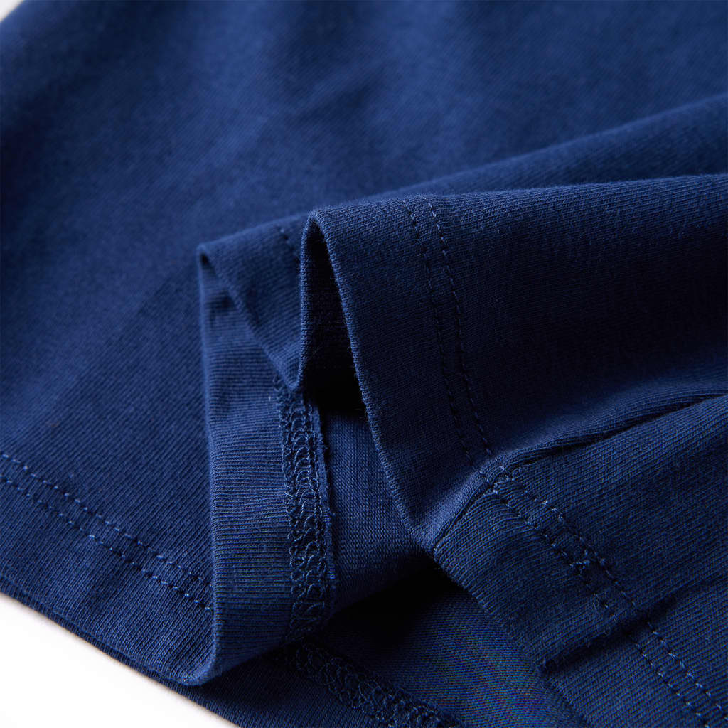 Langærmet T-shirt til børn str. 104 marineblå