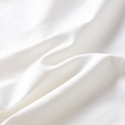 Langærmet T-shirt til børn str. 128 ecrufarvet