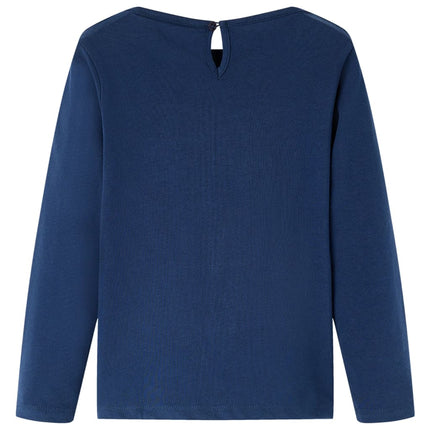 Langærmet T-shirt til børn str. 92 marineblå