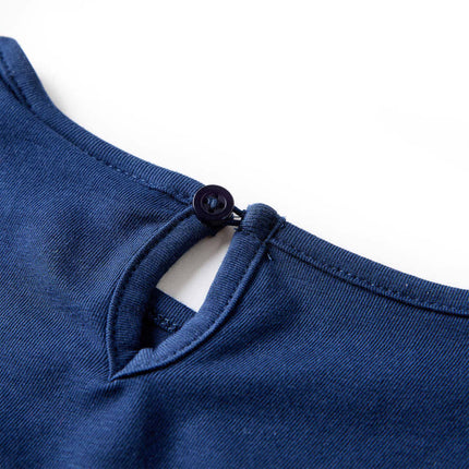 Langærmet T-shirt til børn str. 92 marineblå