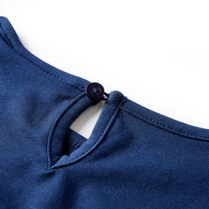Langærmet T-shirt til børn str. 104 marineblå