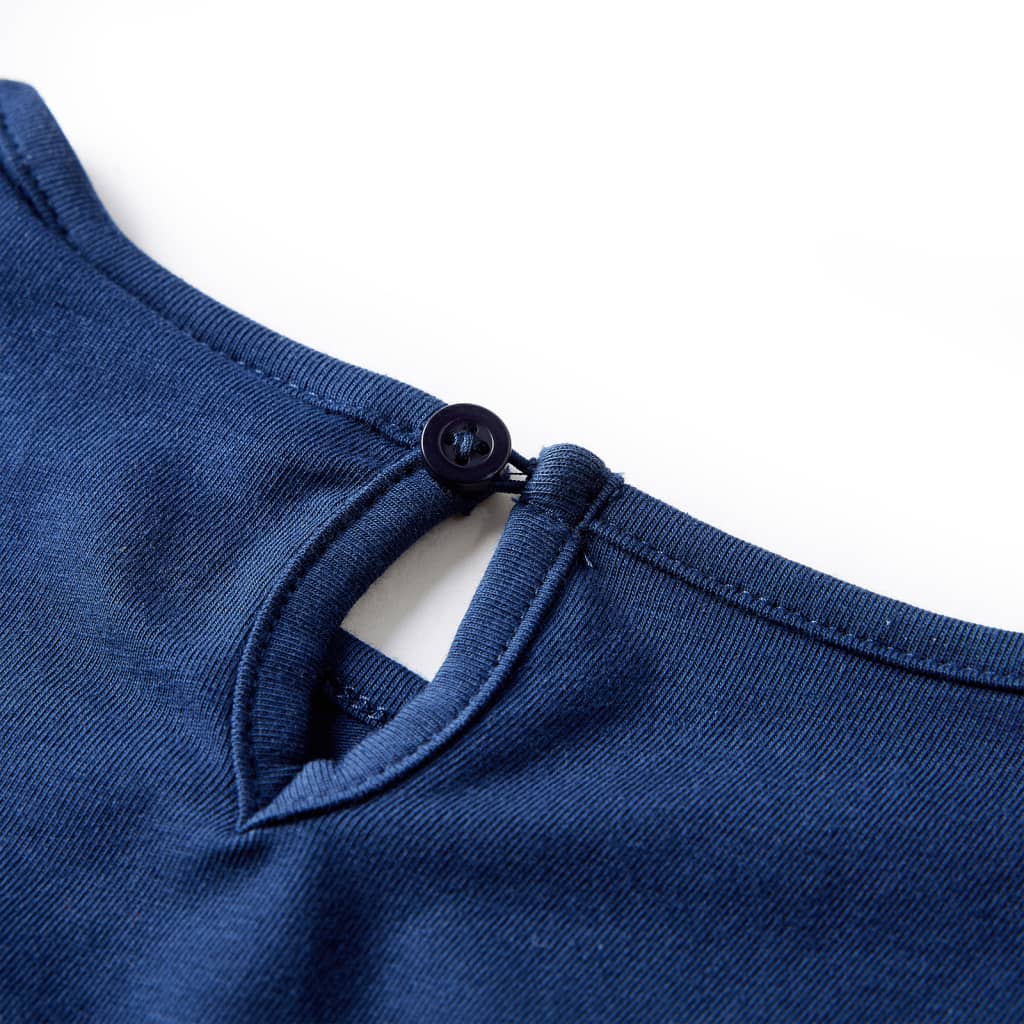 Langærmet T-shirt til børn str. 104 marineblå