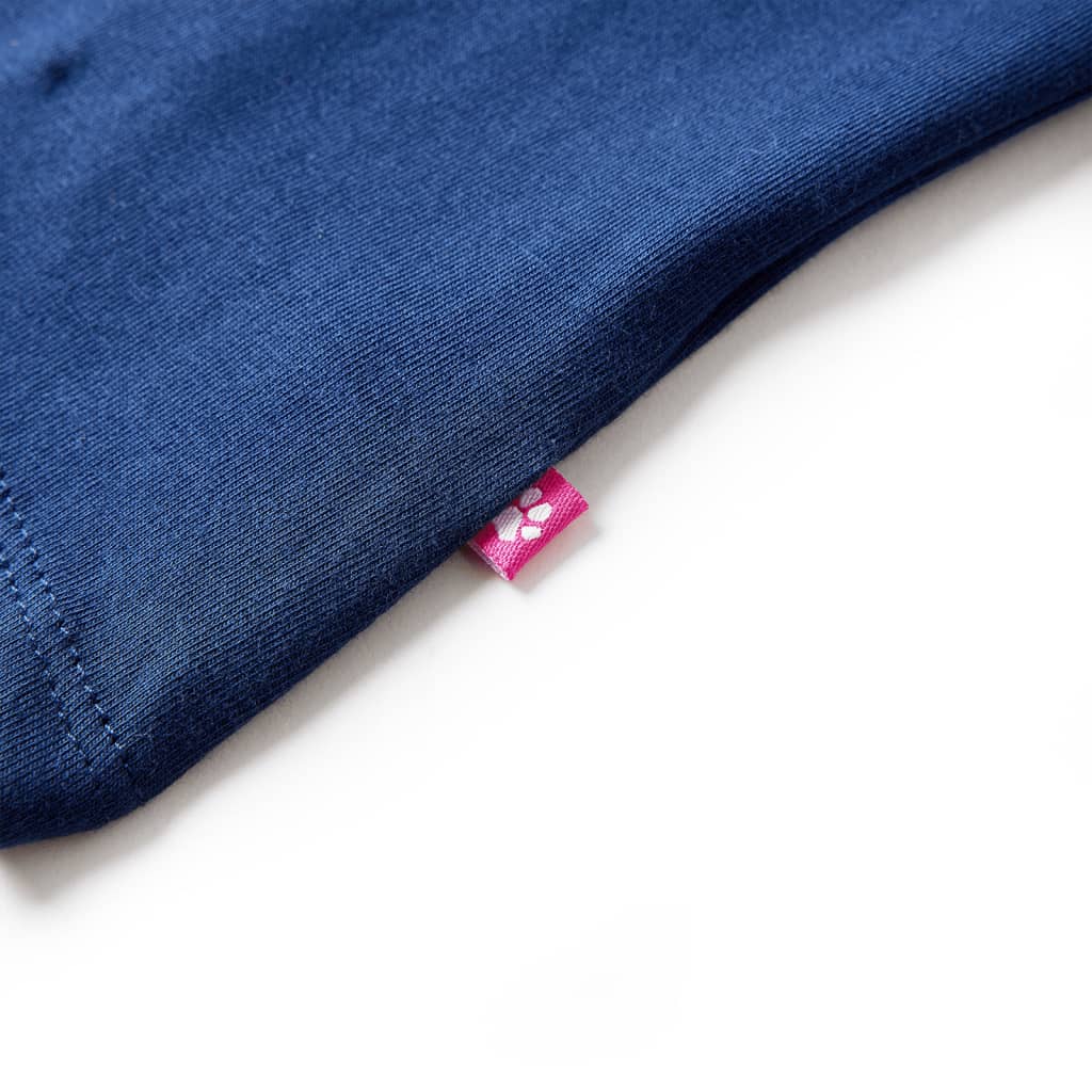 Langærmet T-shirt til børn str. 104 marineblå