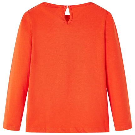 Langærmet T-shirt til børn str. 104 orange