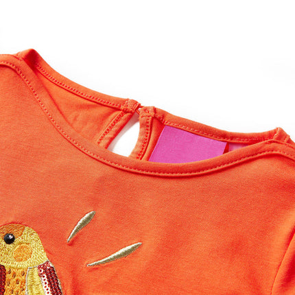 Langærmet T-shirt til børn str. 104 orange