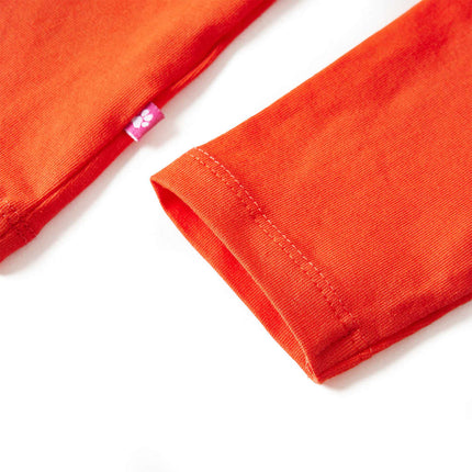 Langærmet T-shirt til børn str. 116 orange