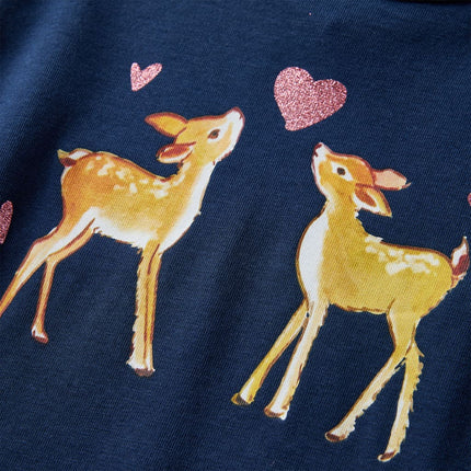 Langærmet T-shirt til børn str. 92 marineblå