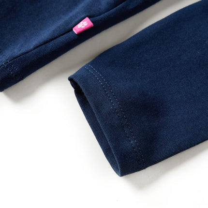 Langærmet T-shirt til børn str. 128 marineblå