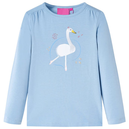 Langærmet T-shirt til børn str. 104 lyseblå