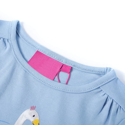 Langærmet T-shirt til børn str. 116 lyseblå