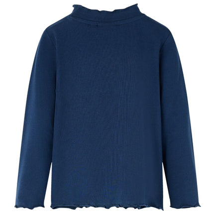 Langærmet T-shirt til børn str. 116 marineblå