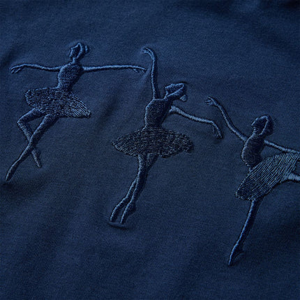 Langærmet T-shirt til børn str. 116 marineblå