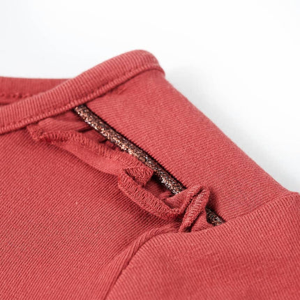 Langærmet T-shirt til børn str. 104 rød