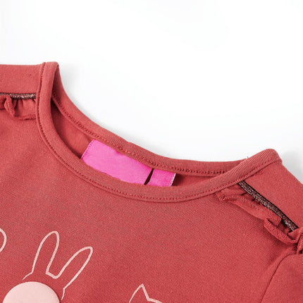 Langærmet T-shirt til børn str. 116 rød
