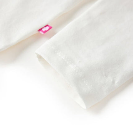Langærmet T-shirt til børn str. 104 ecrufarvet