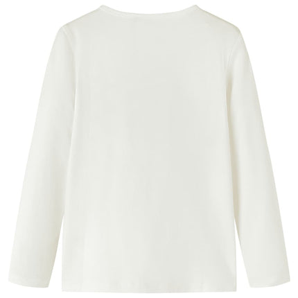 Langærmet T-shirt til børn str. 116 ecrufarvet