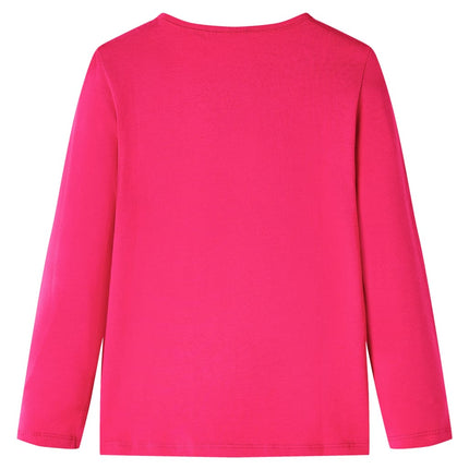 Langærmet T-shirt til børn str. 116 pink