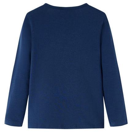 Langærmet T-shirt til børn str. 92 marineblå