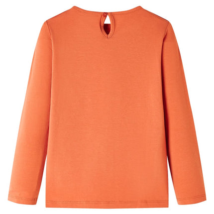 Langærmet T-shirt til børn str. 116 cm orange