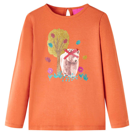 Langærmet T-shirt til børn str. 140 cm orange