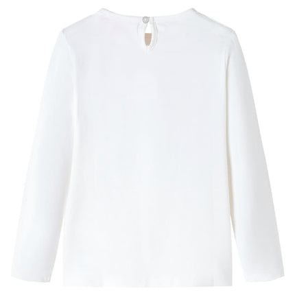 Langærmet T-shirt til børn str. 116 ecrufarvet