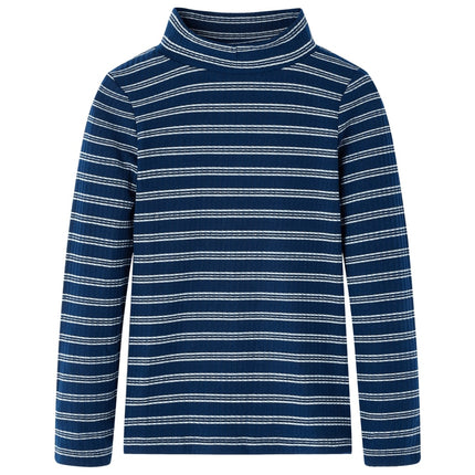 Langærmet T-shirt til børn str. 128 marineblå