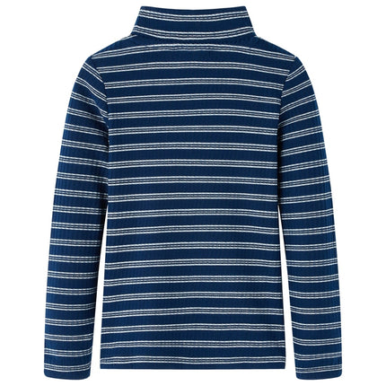 Langærmet T-shirt til børn str. 140 marineblå