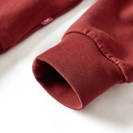 Sweatshirt til børn str. 116 farveblok lyserød og henna